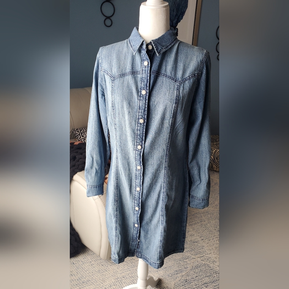 Denim Shirt Dress - Picture 6 of 12
